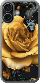 Силіконовий чехол Black snake and golden rose для Apple iPhone 17 - 6068u-4031 изображение 