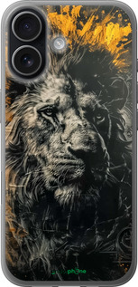 Силиконовый чехол Лев в золотых красках для Apple iPhone 17 - 6155u-4031 изображение 