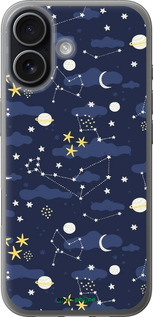 Силиконовый чехол Астрономический узор. Милый дизайн мультяшной вселенной для Apple iPhone 17 - 6446u-4031 изображение 