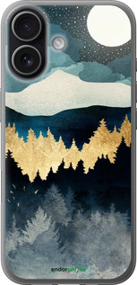Силиконовый чехол Ночной пейзаж с лесом и горами для Apple iPhone 17 - 6493u-4031 изображение 