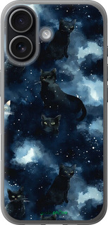 Силиконовый чехол Изображение Кошек с тёмной акварелью для Apple iPhone 17 - 6521u-4031 изображение 