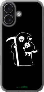 Силиконовый чехол Минималистичный арт: смерть и кошка для Apple iPhone 17 - 6529u-4031 изображение 