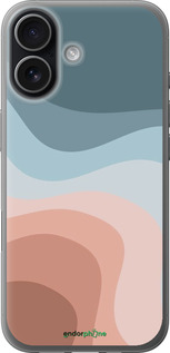 Силиконовый чехол С синими и розовыми волнами в стиле ретро для Apple iPhone 17 - 6532u-4031 изображение 