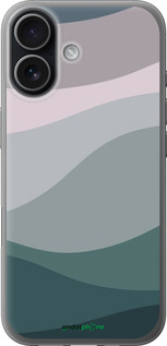 Силиконовый чехол С фиолетовым и бирюзовым ретро-стилем и волнами для Apple iPhone 17 - 6533u-4031 изображение 