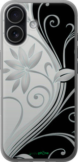 Силіконовий чехол Квіти на чорно-білому фоні для Apple iPhone 17 - 840u-4031 изображение 