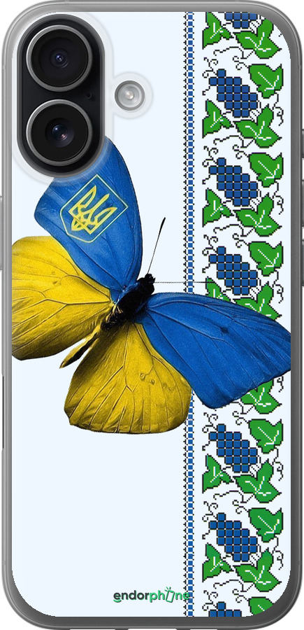 Силиконовый чехол Желто-голубая бабочка для Apple iPhone 17 - 1054u-4031 изображение 