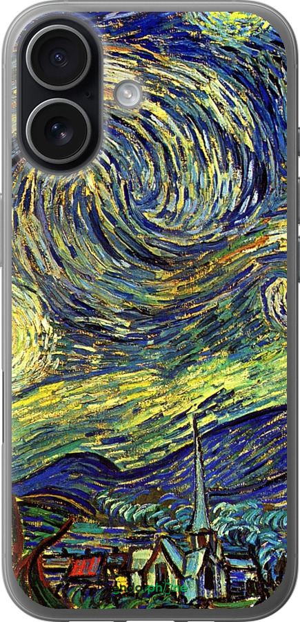 Силиконовый чехол Винсент Ван Гог. Звёздная ночь для Apple iPhone 17 - 163u-4031 изображение 