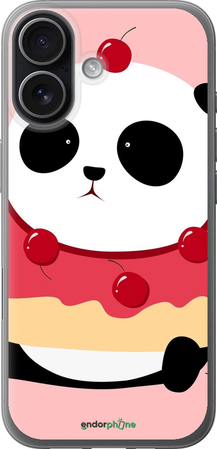 Силиконовый чехол Панда с пончиком для Apple iPhone 17 - 3991u-4031 изображение 