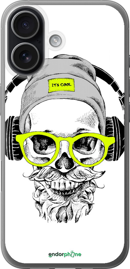 Силиконовый чехол Череп в очках и наушниках для Apple iPhone 17 - 4144u-4031 изображение 