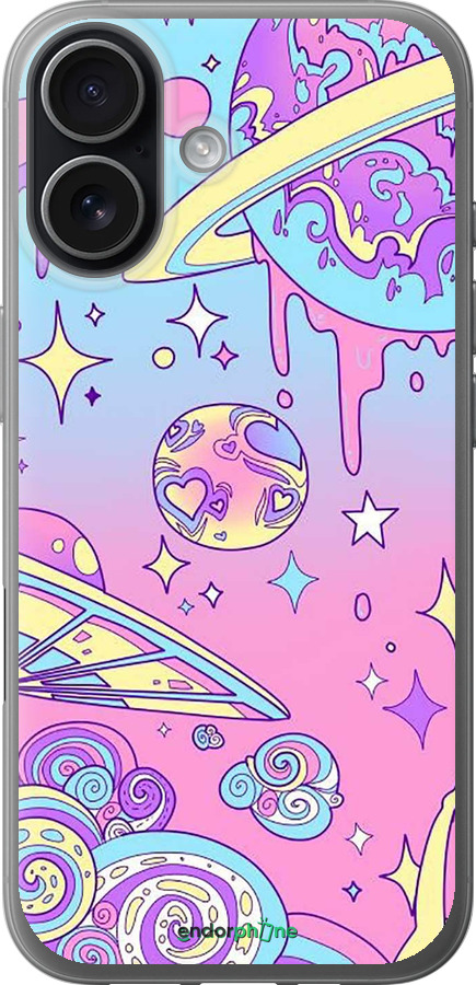 Силиконовый чехол Розовая галактика для Apple iPhone 17 - 4146u-4031 изображение 