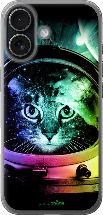 Силіконовий чехол Кіт-астронавт для Apple iPhone 17 - 4154u-4031 изображение 