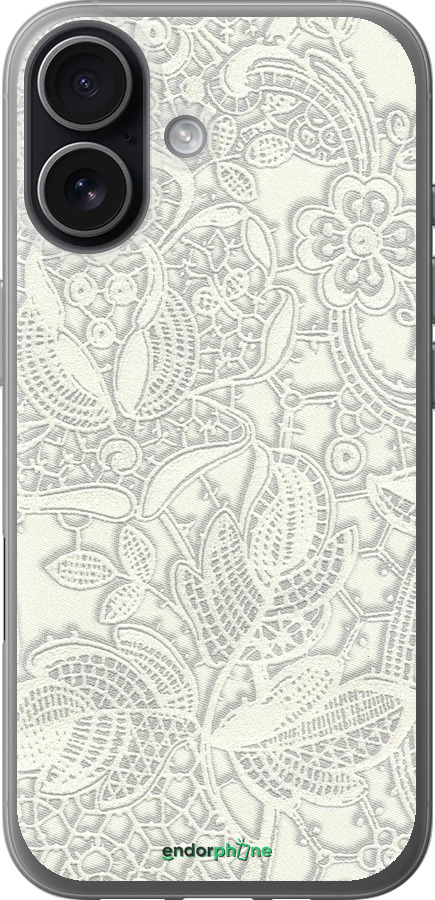 Силиконовый чехол Белое кружево для Apple iPhone 17 - 4383u-4031 изображение 