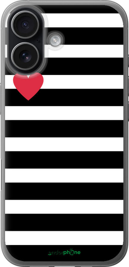 Силиконовый чехол Черно-белые полосы для Apple iPhone 17 - 4461u-4031 изображение 