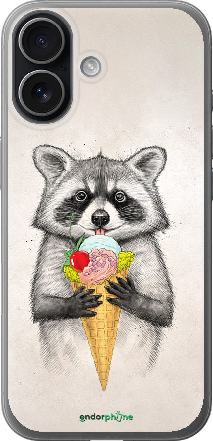 Силиконовый чехол Енотик с мороженым для Apple iPhone 17 - 4602u-4031 изображение 