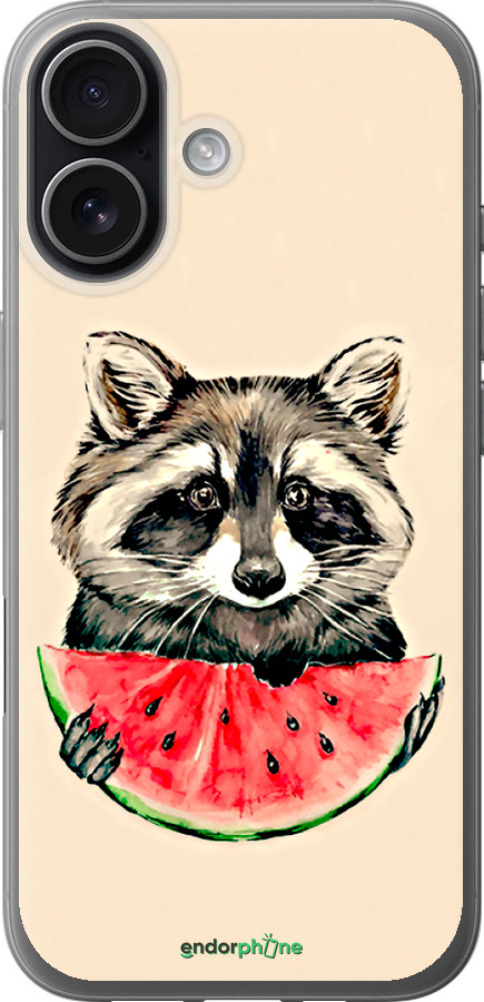 Силиконовый чехол Енотик с арбузом для Apple iPhone 17 - 4605u-4031 изображение 