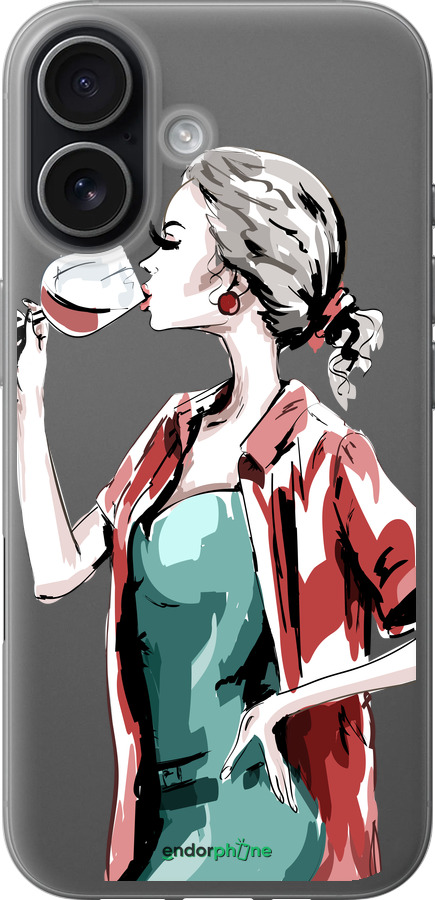 Силиконовый чехол Девушка с бокалом для Apple iPhone 17 - 4662u-4031 изображение 