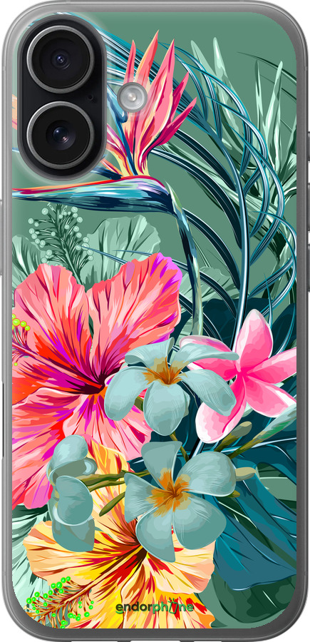 Силиконовый чехол Тропические цветы v1 для Apple iPhone 17 - 4667u-4031 изображение 