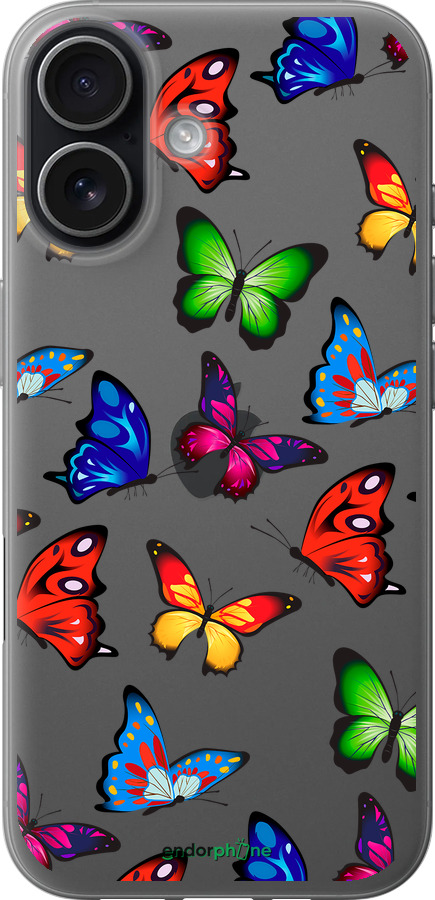 Силиконовый чехол Красочные мотыльки для Apple iPhone 17 - 4761u-4031 изображение 