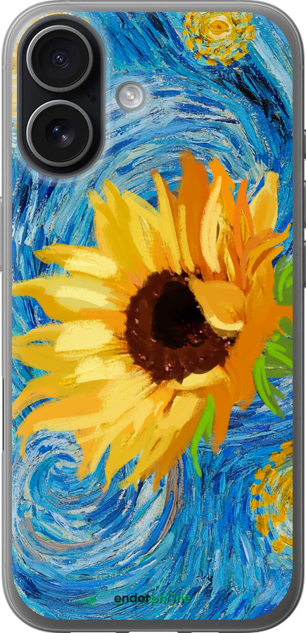 Силиконовый чехол Цветы желто-голубые для Apple iPhone 17 - 5308u-4031 изображение 