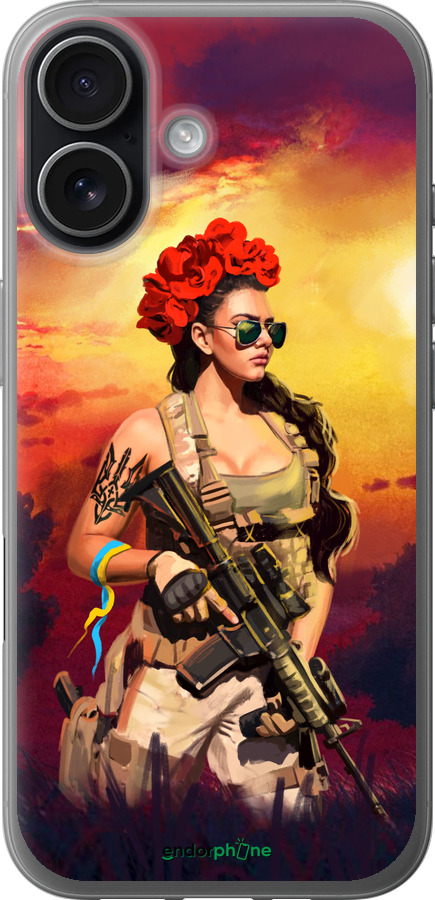 Силіконовий чехол Українка зі зброєю  для Apple iPhone 17 - 5316u-4031 изображение 