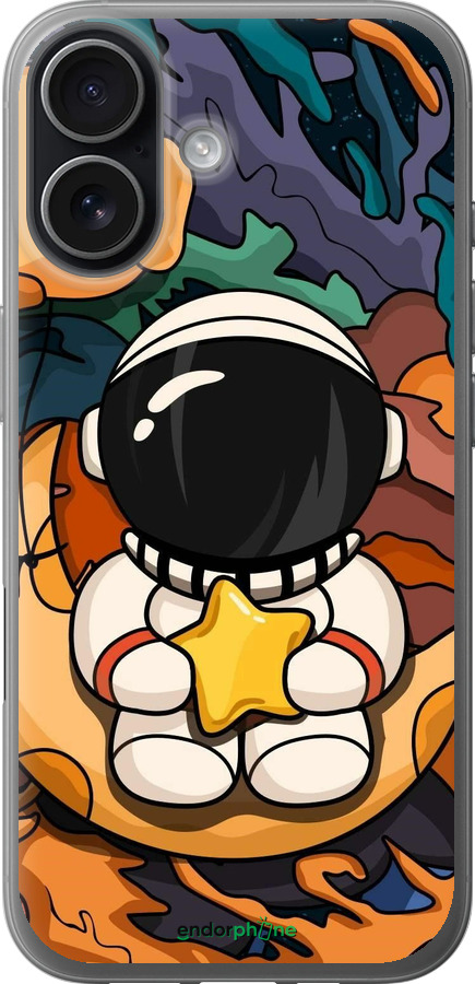 Силиконовый чехол Астронавт и звезда для Apple iPhone 17 - 5326u-4031 изображение 