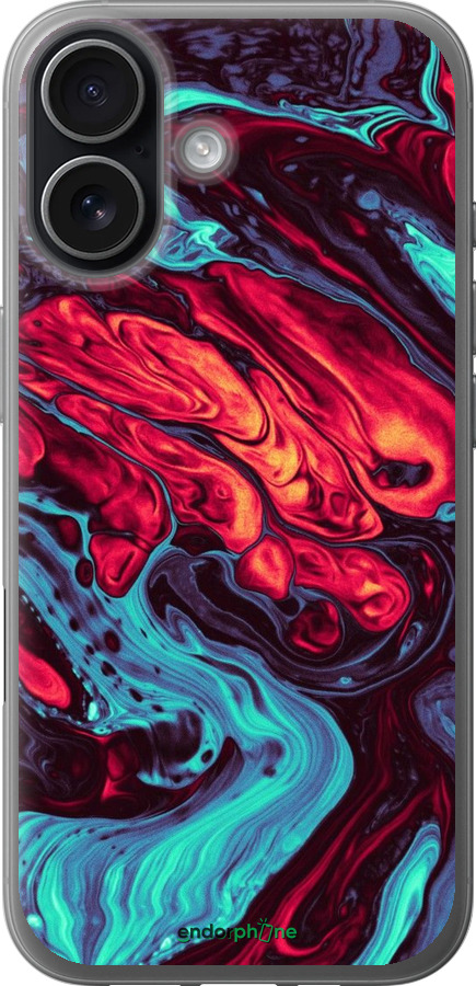 Силиконовый чехол Синяя красная абстакция для Apple iPhone 17 - 5339u-4031 изображение 