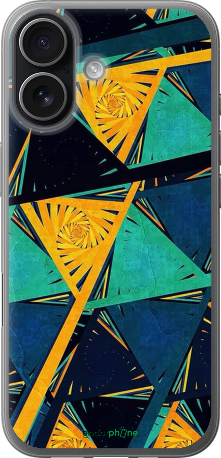 Силиконовый чехол Арт, абстракция, желтый, синий для Apple iPhone 17 - 5382u-4031 изображение 