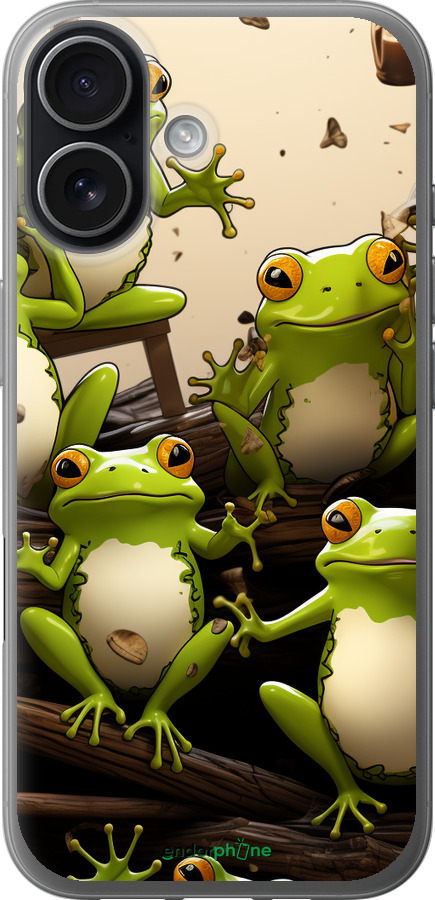 Силіконовий чехол Жабки для Apple iPhone 17 - 5656u-4031 изображение 