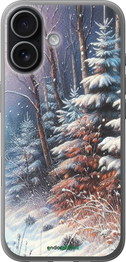 Силиконовый чехол Зимний пейзаж для Apple iPhone 17 - 5814u-4031 изображение 