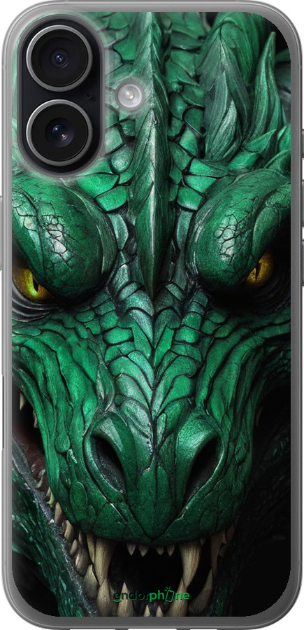 Силиконовый чехол Зелёный дракон v2 для Apple iPhone 17 - 5817u-4031 изображение 