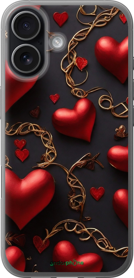 Силиконовый чехол Сердечки для Apple iPhone 17 - 5831u-4031 изображение 