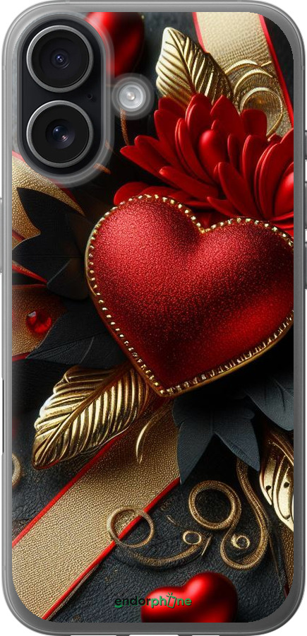 Силиконовый чехол Сердечки v2 для Apple iPhone 17 - 5832u-4031 изображение 