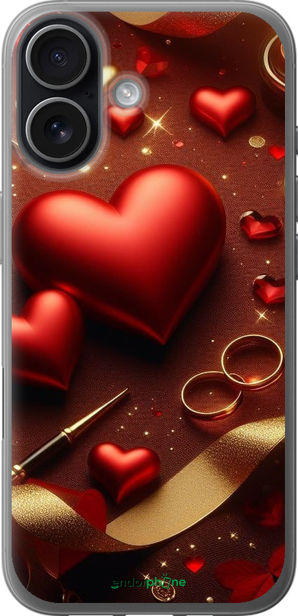 Силиконовый чехол Сердечки v3 для Apple iPhone 17 - 5833u-4031 изображение 