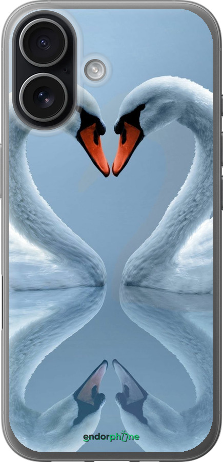 Силиконовый чехол Лебеди для Apple iPhone 17 - 6007u-4031 изображение 