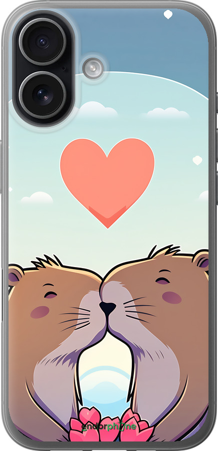 Силиконовый чехол Капибара любовь для Apple iPhone 17 - 6027u-4031 изображение 