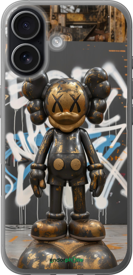 Силіконовий чехол Bronze kaws v3 для Apple iPhone 17 - 6099u-4031 изображение 
