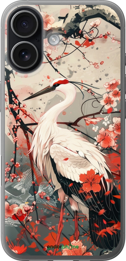 Силиконовый чехол Аист в цвету сакуры для Apple iPhone 17 - 6109u-4031 изображение 