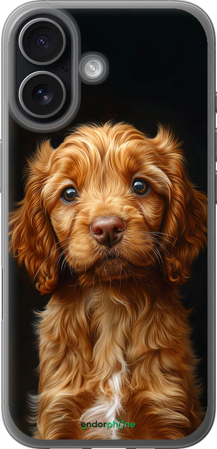 Силіконовий чехол Cocker spaniel на чорному фоні для Apple iPhone 17 - 6137u-4031 изображение 