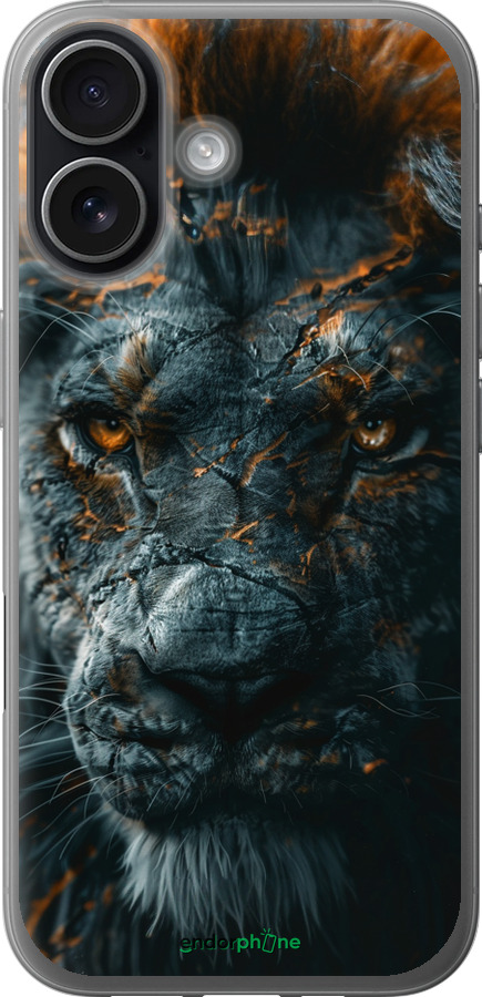 Силиконовый чехол Пламенный лев для Apple iPhone 17 - 6153u-4031 изображение 