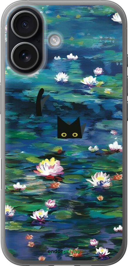 Силиконовый чехол із зображенням водяних лілій та кішок для Apple iPhone 17 - 6257u-4031 изображение 