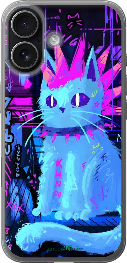 Силиконовый чехол Кот панк для Apple iPhone 17 - 6311u-4031 изображение 