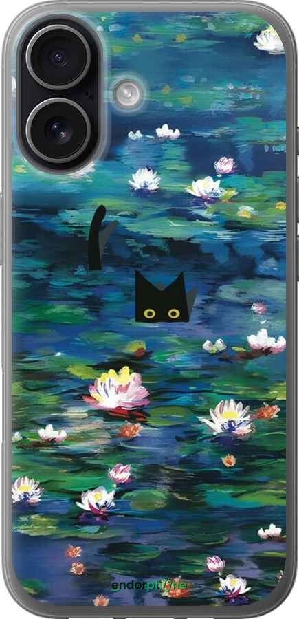 Силіконовий чехол Чохол із зображенням водяних лілій Моне та кішок для Apple iPhone 17 - 6399u-4031 изображение 