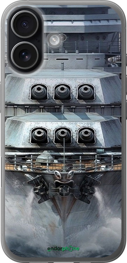 Силиконовый чехол Линкор, world of tanks, wargaming, военный корабль для Apple iPhone 17 - 6453u-4031 изображение 
