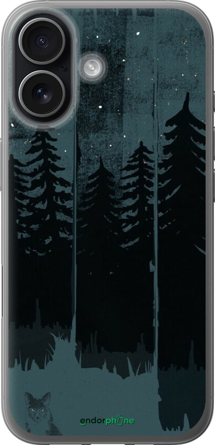 Силиконовый чехол Лиса и ночной лес для Apple iPhone 17 - 6481u-4031 изображение 