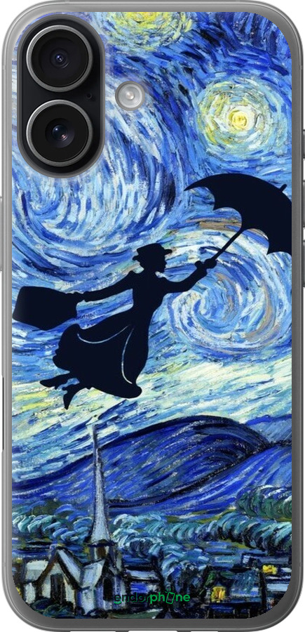 Силіконовий чехол Із зображенням Мері Поппінс «Зоряна ніч» для Apple iPhone 17 - 6487u-4031 изображение 