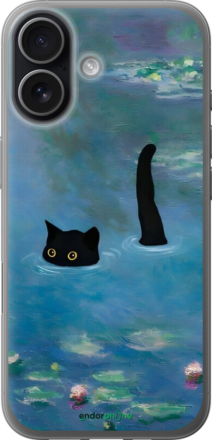 Силіконовий чехол Із зображенням кота та водяної лілії Monet для Apple iPhone 17 - 6519u-4031 изображение 