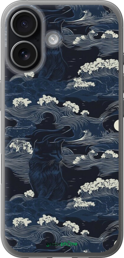 Силиконовый чехол Морская тематика в стиле арт-деко для Apple iPhone 17 - 6520u-4031 изображение 