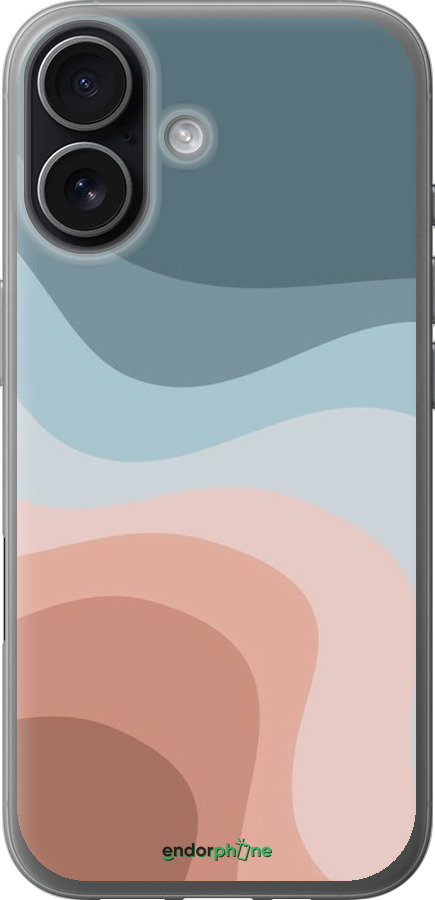 Силиконовый чехол С синими и розовыми волнами в стиле ретро для Apple iPhone 17 - 6532u-4031 изображение 