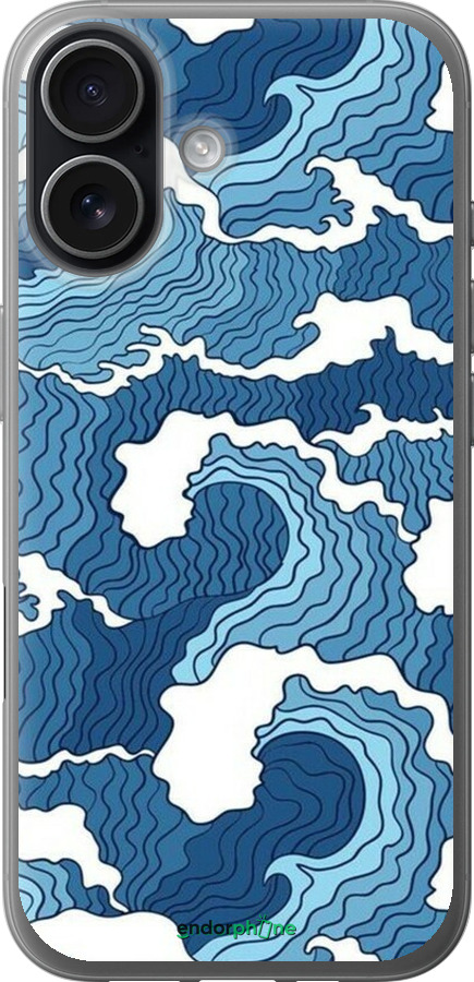 Силиконовый чехол Абстрактный рисунок морских волн для Apple iPhone 17 - 6538u-4031 изображение 