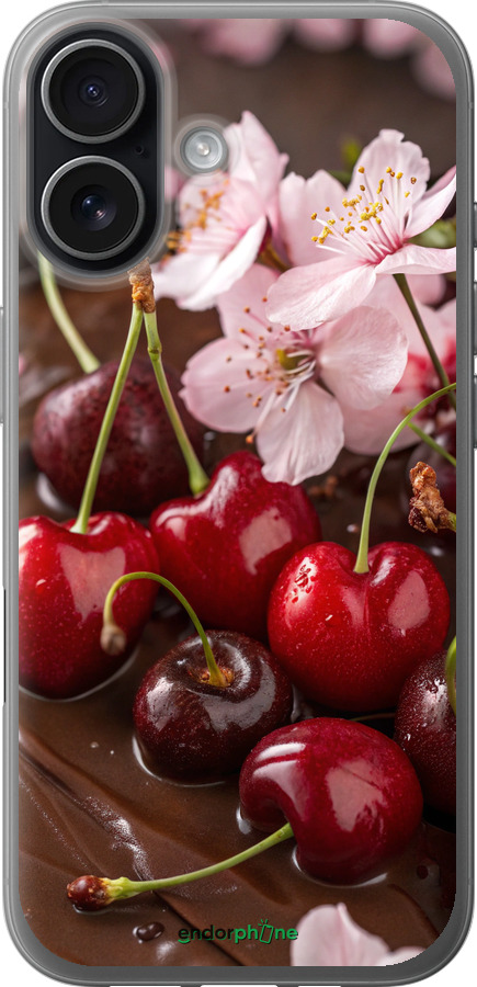Силиконовый чехол Вишня в шоколаде для Apple iPhone 17 - 6698u-4031 изображение 